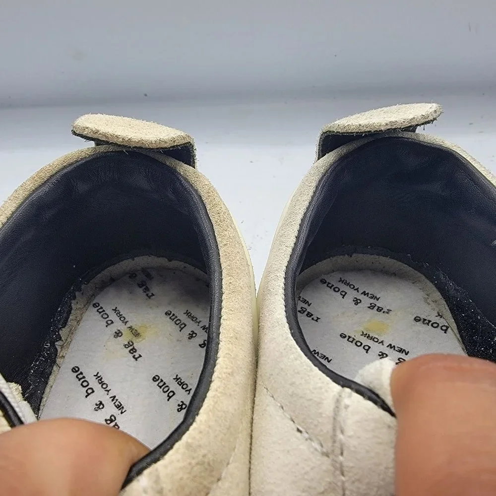 Rag & Bone Retro Runner Womens Size 6 Casual Sneaker Antique White Suede EU 36 - Picture 11 of 12